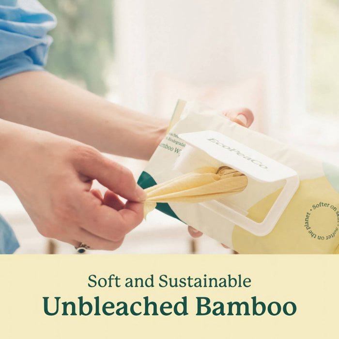 EcoPeaCo Unbleached Bamboo Baby Wipes for Sensitive Skin - 300ct/6pk