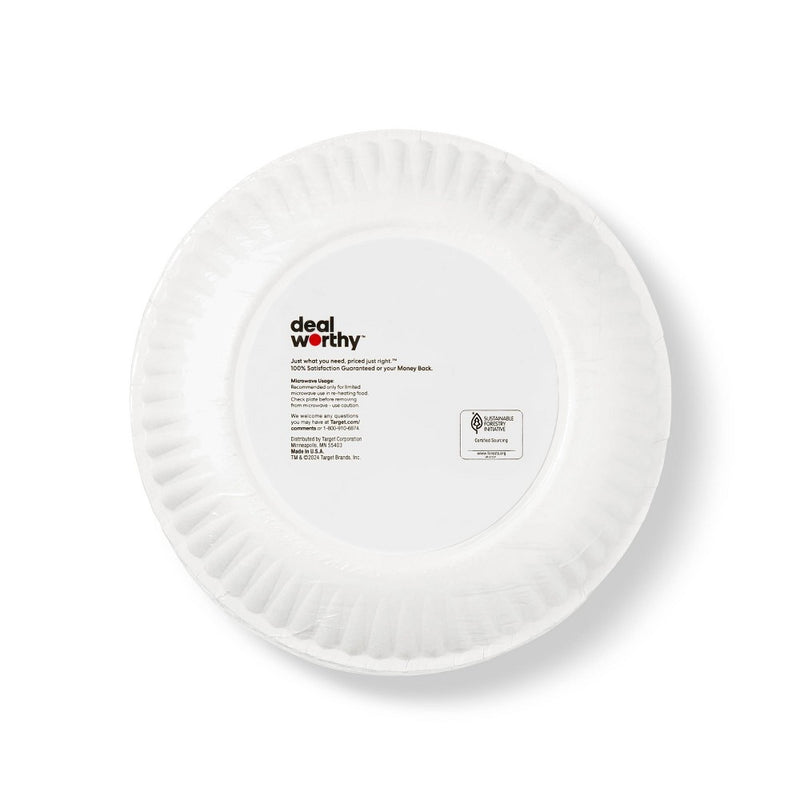 Coated Disposable Paper Plates 9" - 120ct - Dealworthy