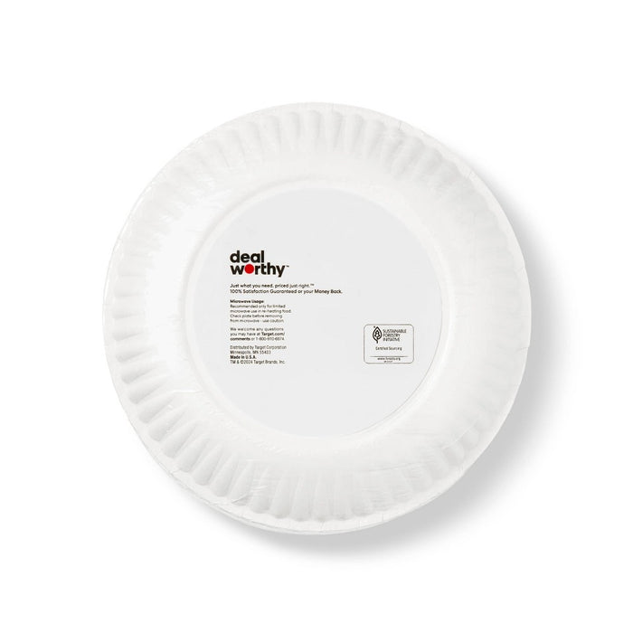 Coated Disposable Paper Plates 9" - 120ct - Dealworthy