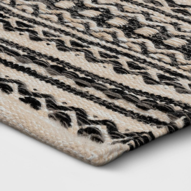 2'x7' Washable Norwalk Stripe Runner Rug Black/White - Threshold (LOCAL PICKUP ONLY)