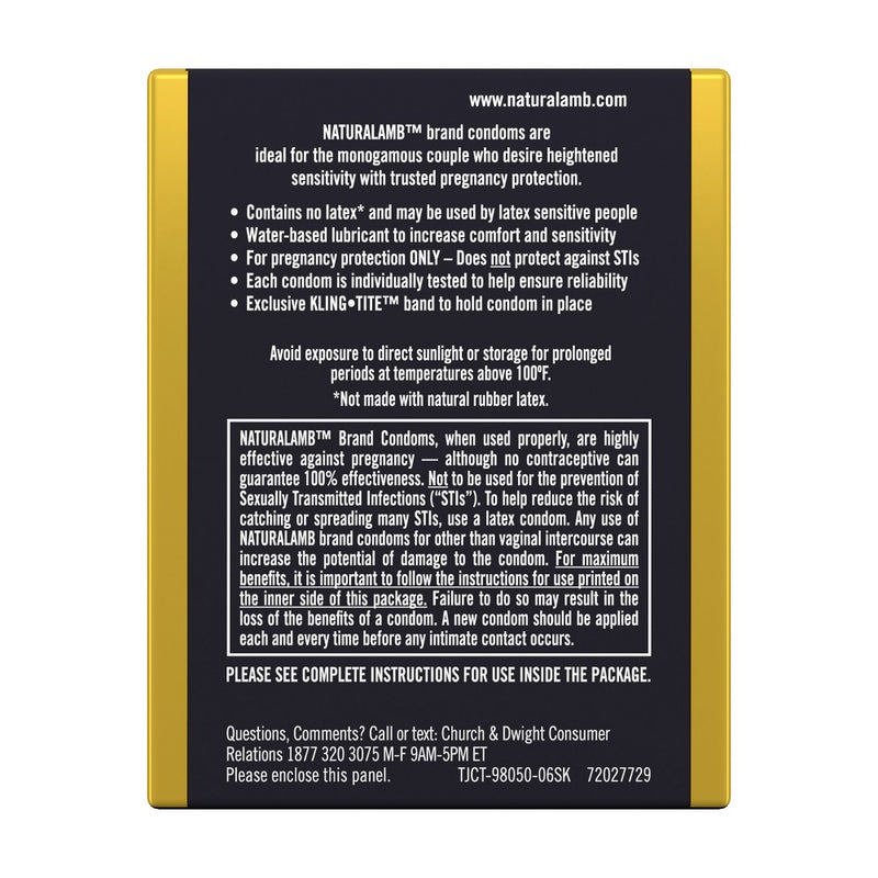 Trojan Naturalamb Latex Free Lubricated Condoms - 3ct EXP:01/2029
