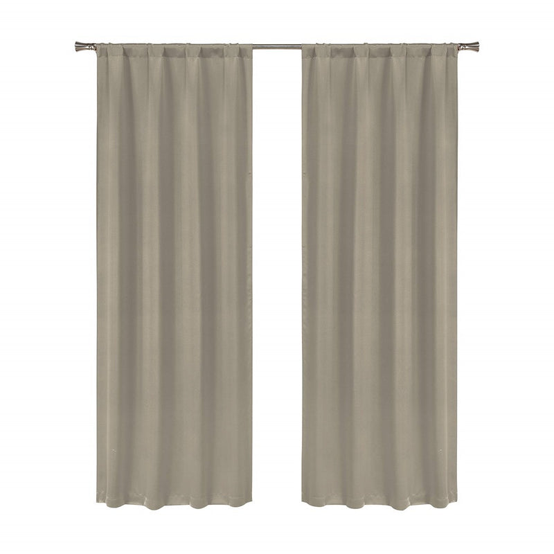 Home Maison Kasey Solid 38 In. W X 84 In. L Window Curtain Set In White-Gold