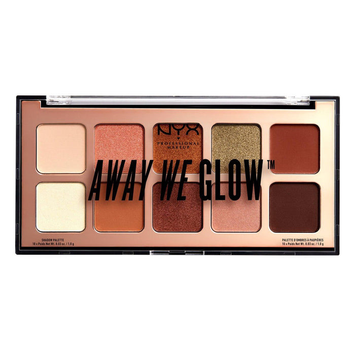 NYX Professional Makeup Away We Glow Eyeshadow Palette Hooked On Glow - 0.35oz