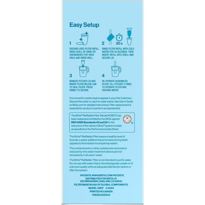 Brita Refillable Replacement Water Filters for Brita Water Pitchers and Dispensers - 3ct