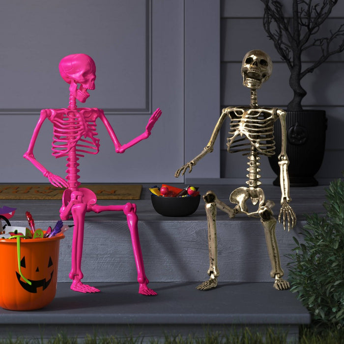 36" Posable Skeleton Halloween Decorative Prop Pink - Hyde & EEK! Boutique