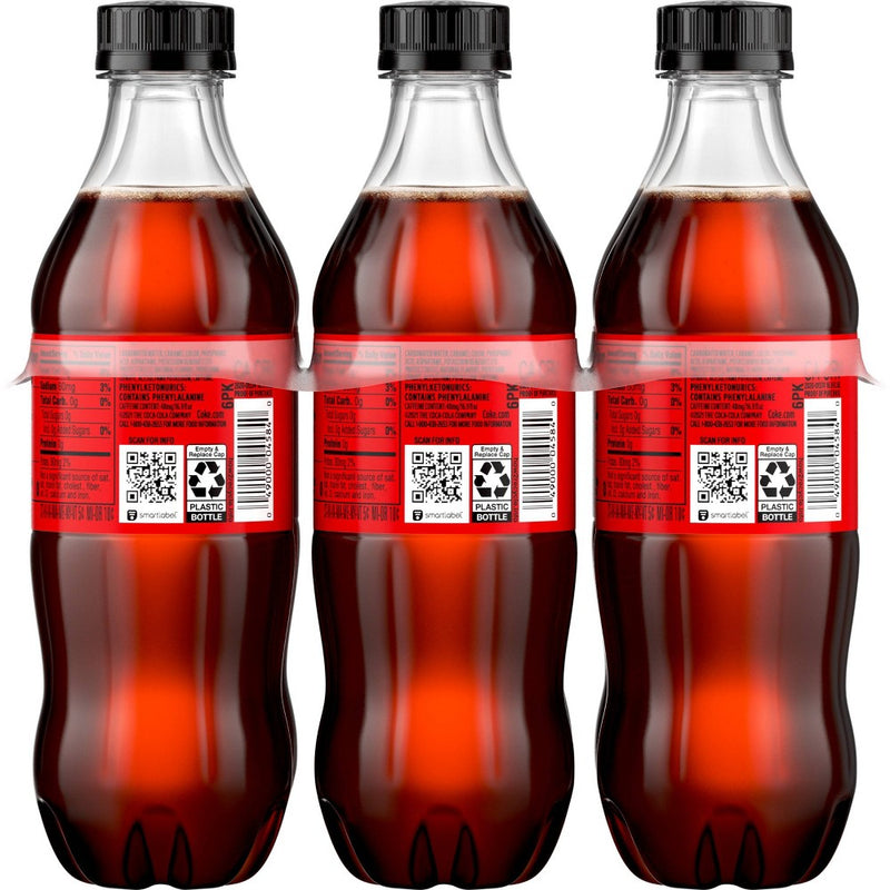 Coca-Cola Zero Sugar Soda - 6pk/16.9 fl oz Bottles