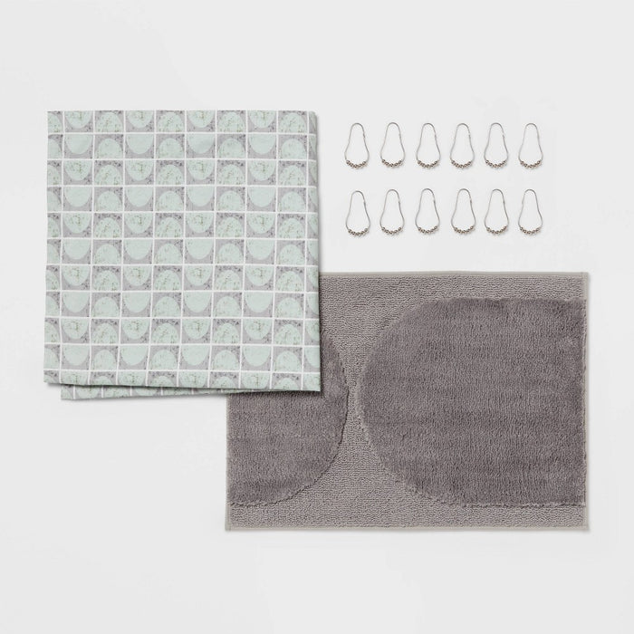 14pc Leap Quesille Shower Bundle Set Green - Threshold