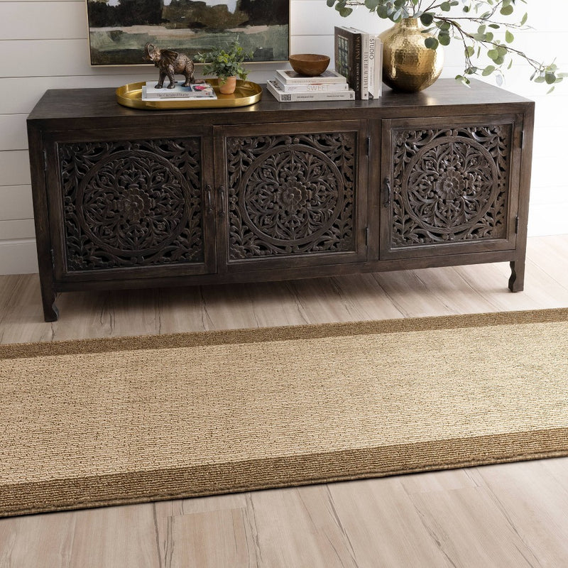 2'x7' Washable Madison Boarder Tufted Runner Rug Tan - Threshold (LOCAL PICKUP ONLY)