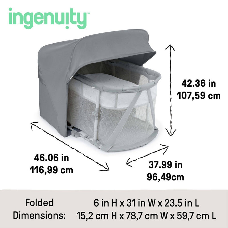 Ingenuity Dream Retreat 3-in-1 Portable Bassinet, Playard and Light Blocking Shade, 0-36 Months - Neutral (LOCAL PICKUP ONLY)