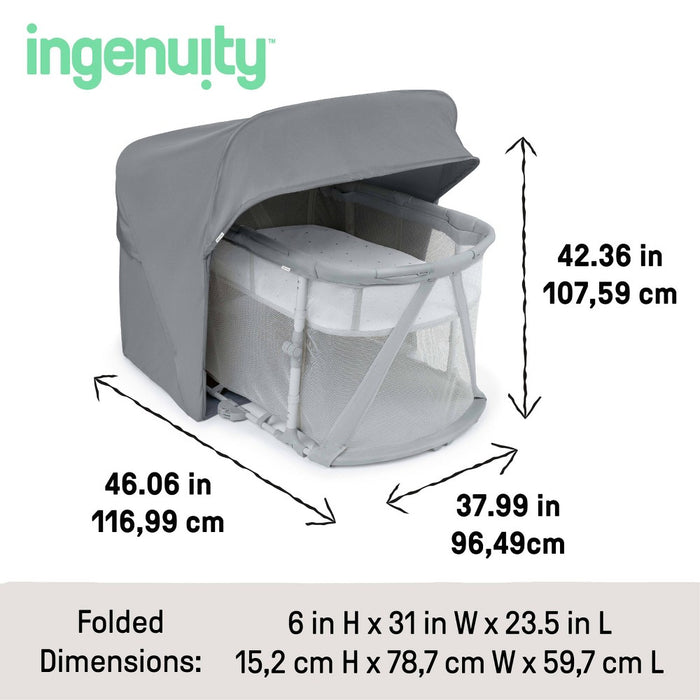 Ingenuity Dream Retreat 3-in-1 Portable Bassinet, Playard and Light Blocking Shade, 0-36 Months - Neutral (LOCAL PICKUP ONLY)
