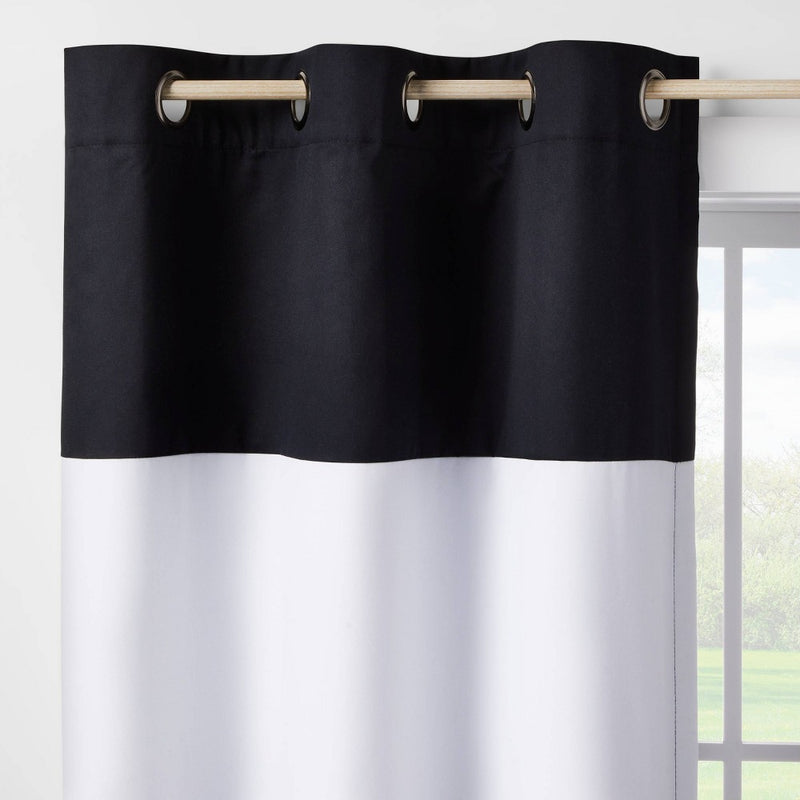 84" Blackout Border Striped Kids' Panel Black/White - Pillowfort