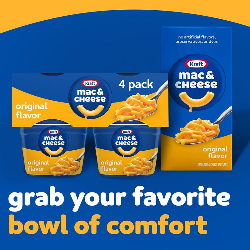 Kraft Original Mac and Cheese Cups Easy Microwavable Dinner- 8.2oz/4ct
