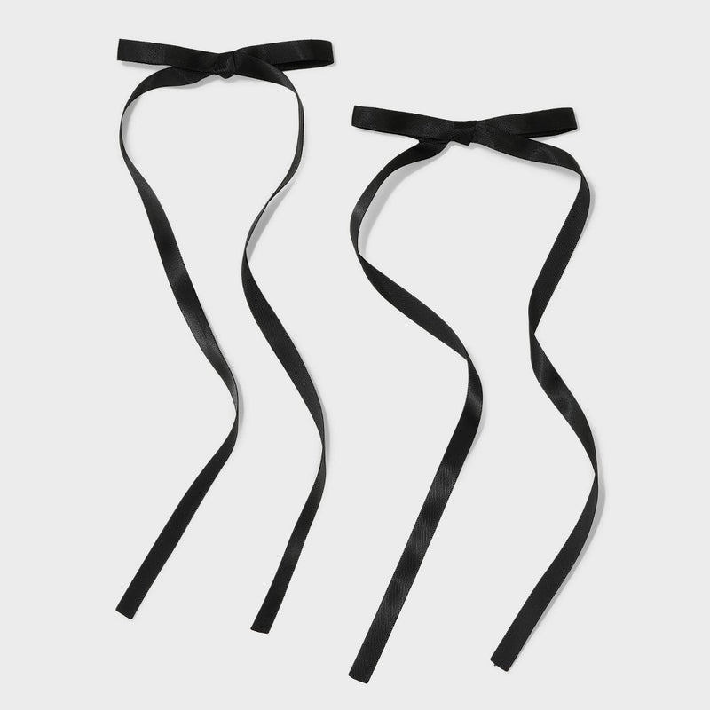 Salon Clip Hair Bow Set 2pc - Wild Fable Black
