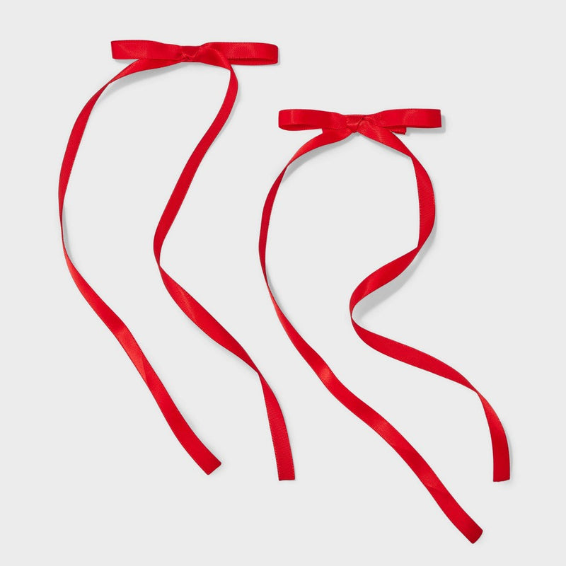 Salon Clip Hair Bow Set 2pc - Wild Fable Red