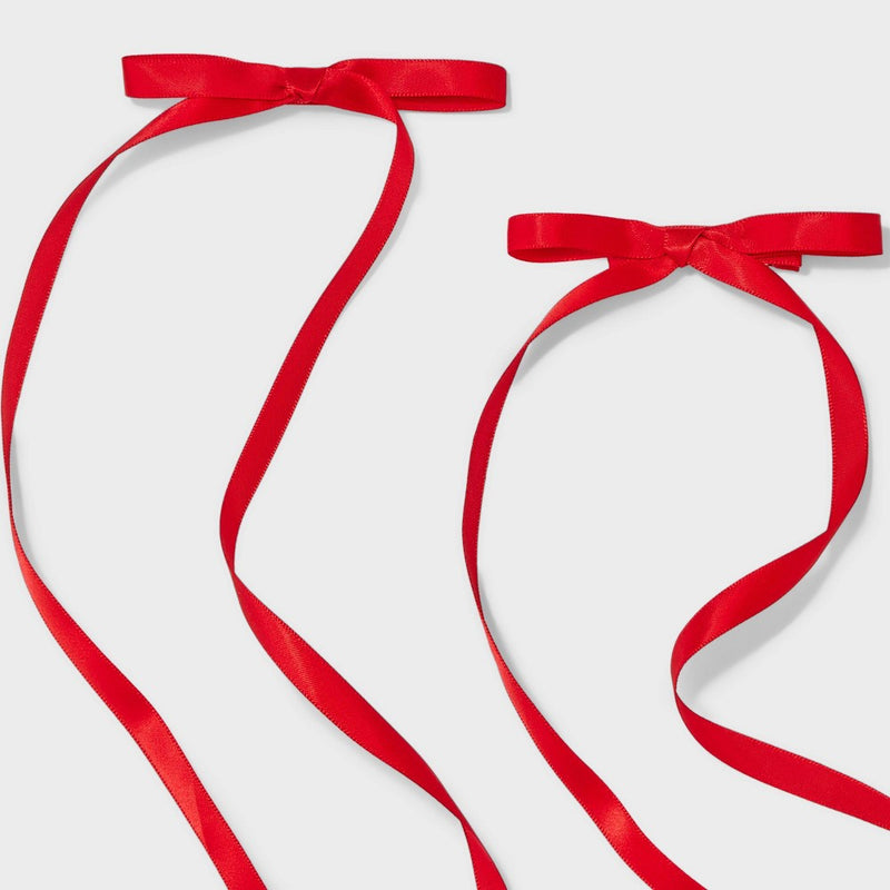 Salon Clip Hair Bow Set 2pc - Wild Fable Red