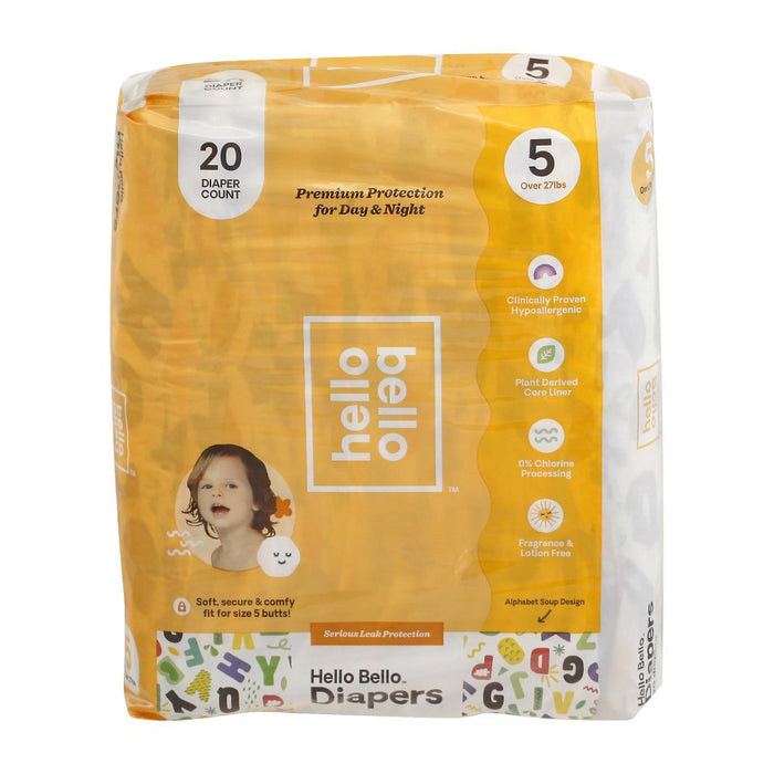 Hello Bello Diapers Size 5 Alphabet Soup Design - 20 ct