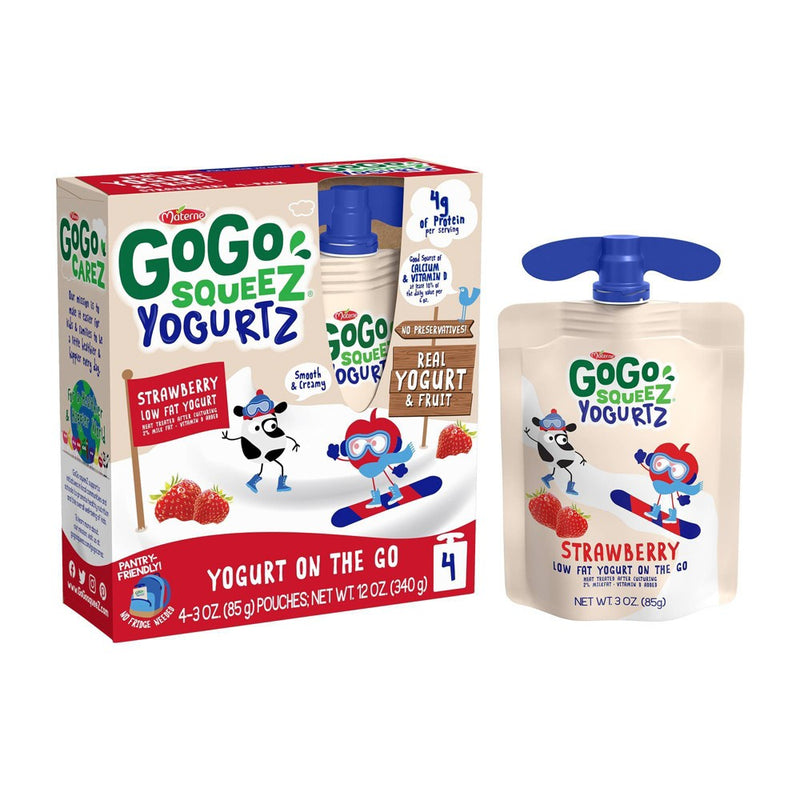Gogo Squeez Kids' Yogurt On The Go Strawberry 4ct - 3oz