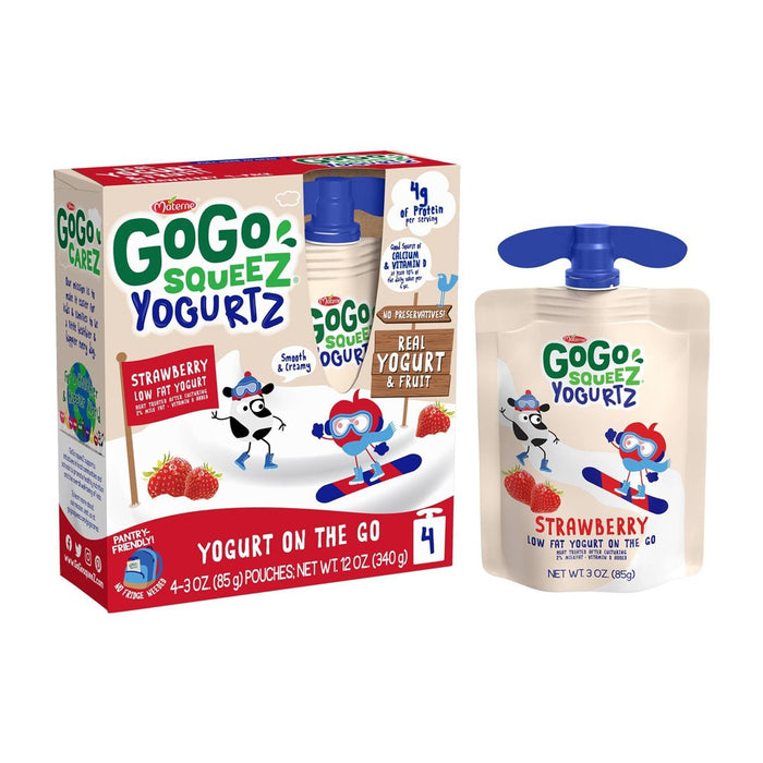 Gogo Squeez Kids' Yogurt On The Go Strawberry 4ct - 3oz