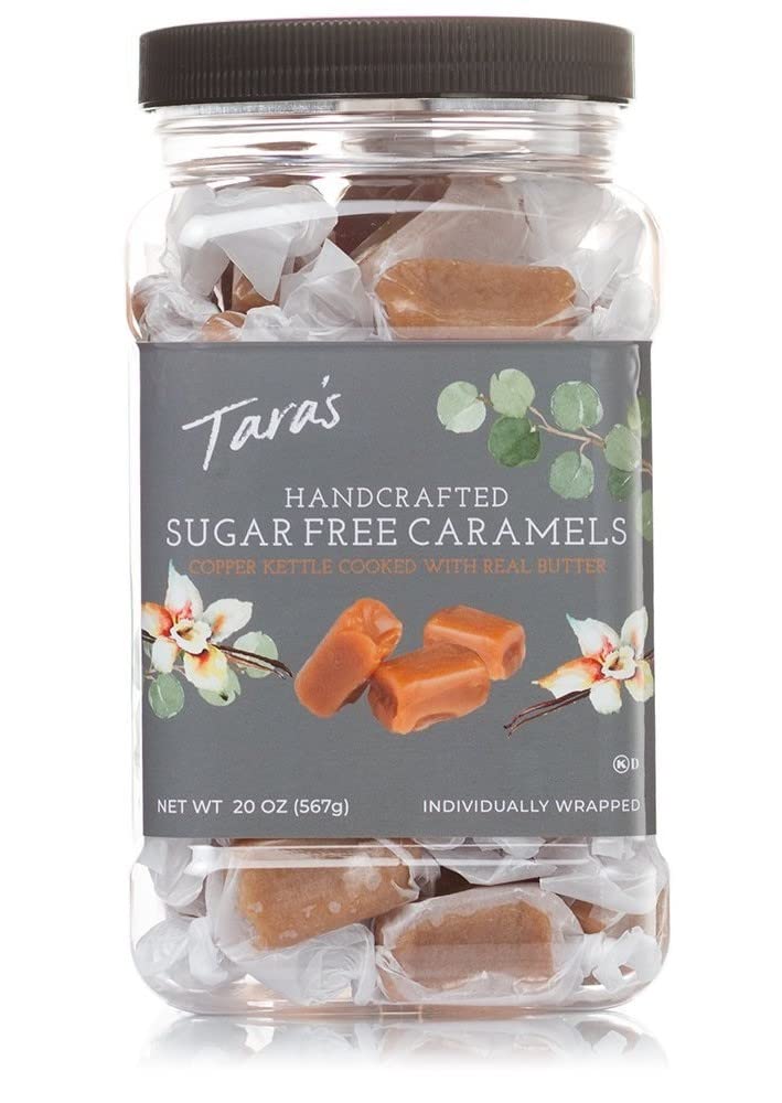 Taras All Natural Gourmet Caramel: Small Batch, Creamy & Individually Wrapped , Sugar Free 20 Ounce
