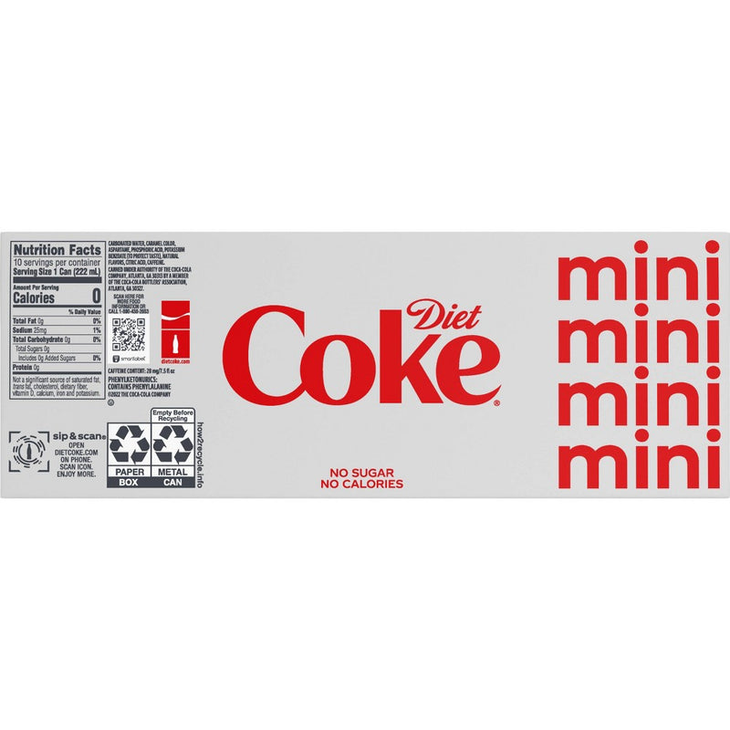 Diet Coke Soda - 10pk/7.5 fl oz Mini-Cans