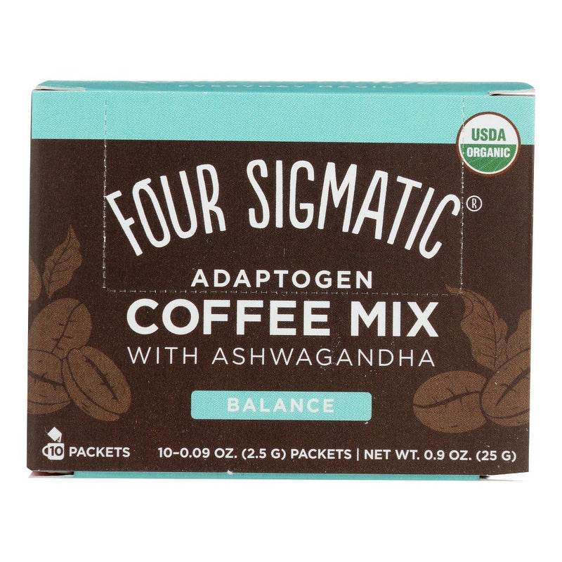 Four Sigmatic Organic Adaptogen Coffee Mix With Ashwagandha Balance Packets - 10 ct