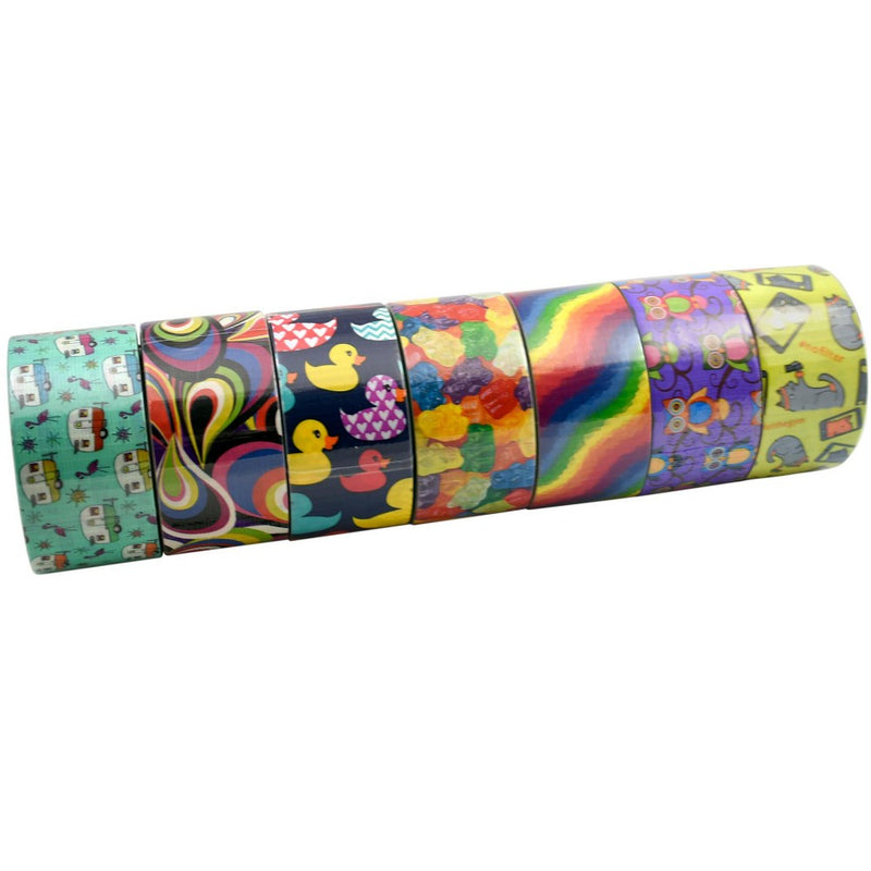 Duck Tape Printed Duct Tape, 1.88 in x 10 yd, Rainbow