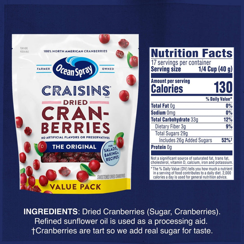 Ocean Spray Dried Cranberries Value Pack - 24oz