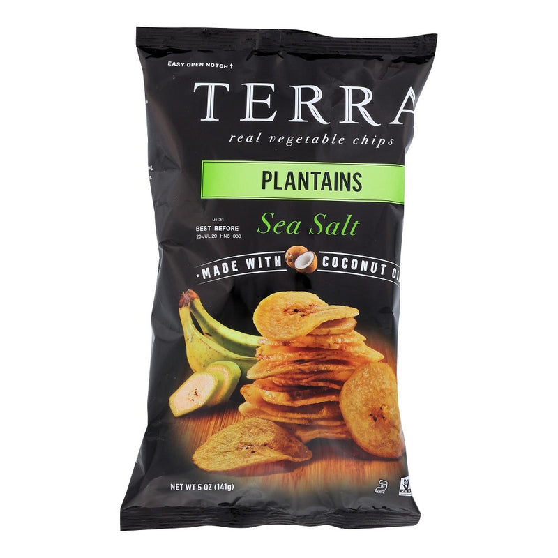 Terra Plantains With Sea Salt Vegetable Chips - Case of 12/5 oz