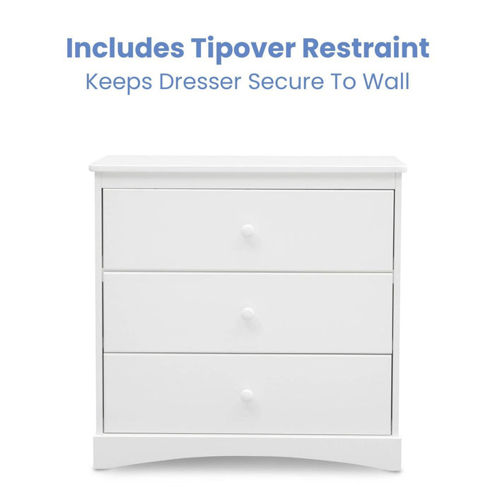 Delta Children Skylar 3 Drawer Dresser with Changing Top and Interlocking Drawers - Bianca White (LOCAL PICKUP ONLY)
