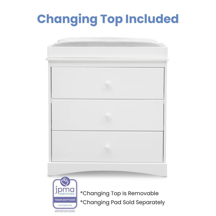 Delta Children Skylar 3 Drawer Dresser with Changing Top and Interlocking Drawers - Bianca White (LOCAL PICKUP ONLY)