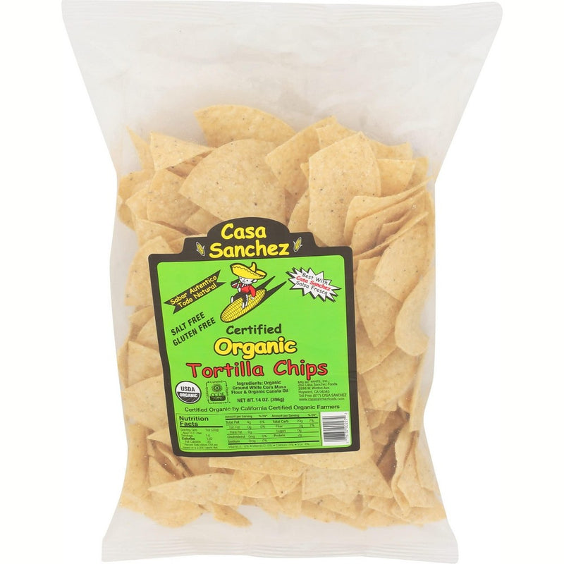 Casa Sanchez Tortilla Chips Organic - Case of 12 - 14 oz