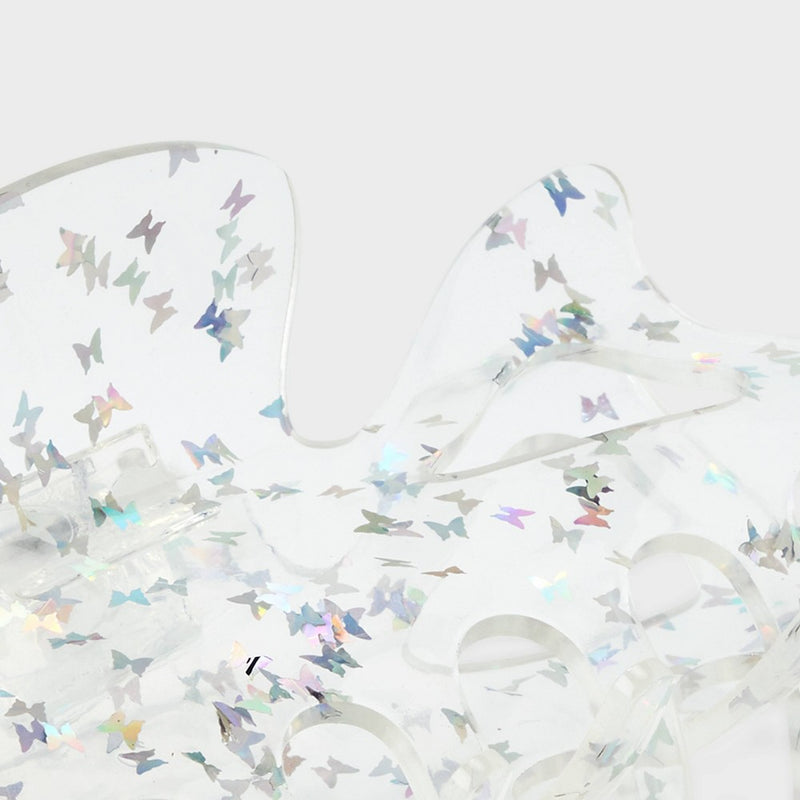 Butterfly Foil Jumbo Claw Hair Clip - Wild Fable Silver
