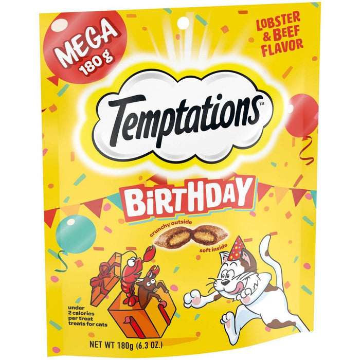 Temptations Birthday Lobster and Beef Cat Treats - 6.3oz