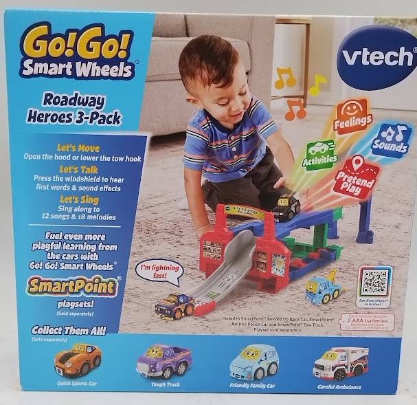 VTech Go! Go! Smart Wheels 3-Pack Race Car + Sports Car + Tow Truck