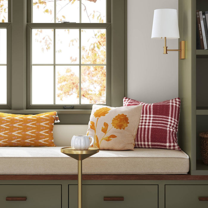 Botanical Square Throw Pillow Cream/Gold - Threshold