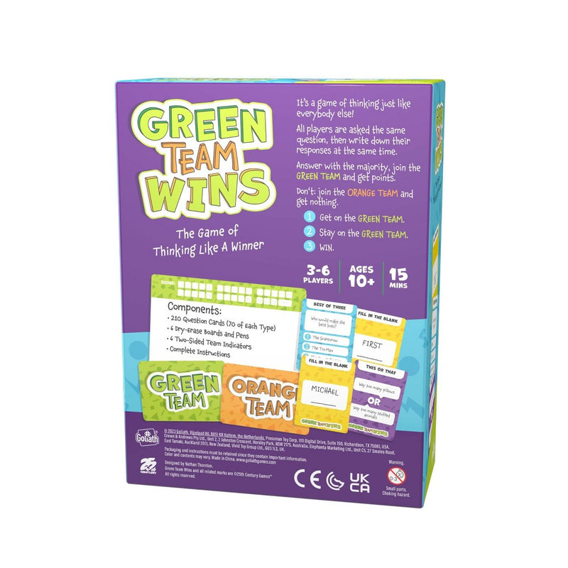 Goliath Green Team Wins Board Game