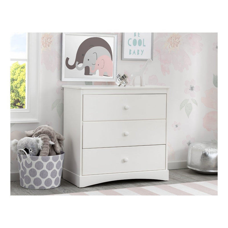 Delta Children Skylar 3-Drawer Dresser with Changing Top - Bianca White (LOCAL PICKUP ONLY)