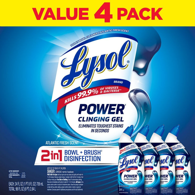 Lysol Power Clinging Gel - 96 fl oz/4ct