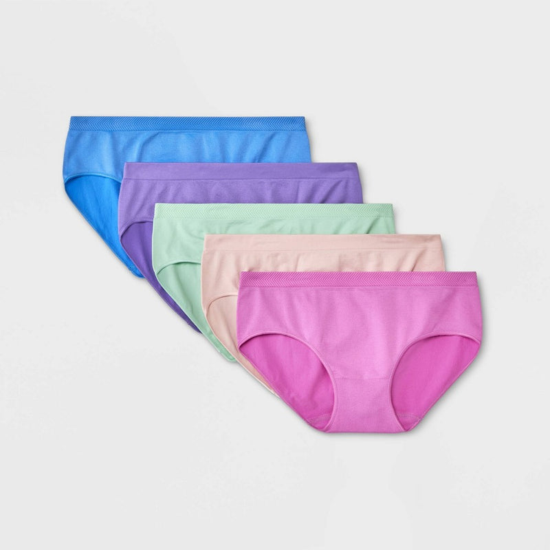 Girls' 5pk Seamless Chevron Hipster - All In Motion L