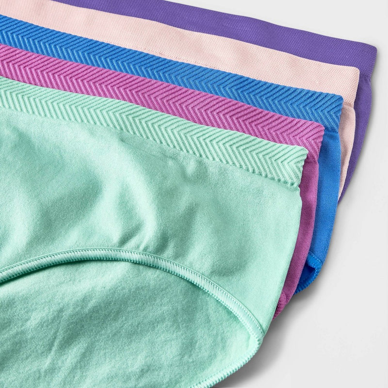 Girls' 5pk Seamless Chevron Hipster - All In Motion L