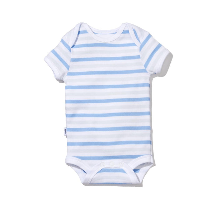 Nanit Sleep Wear Short Sleeve Bodysuit - NB, Cornflower Blue Stripe