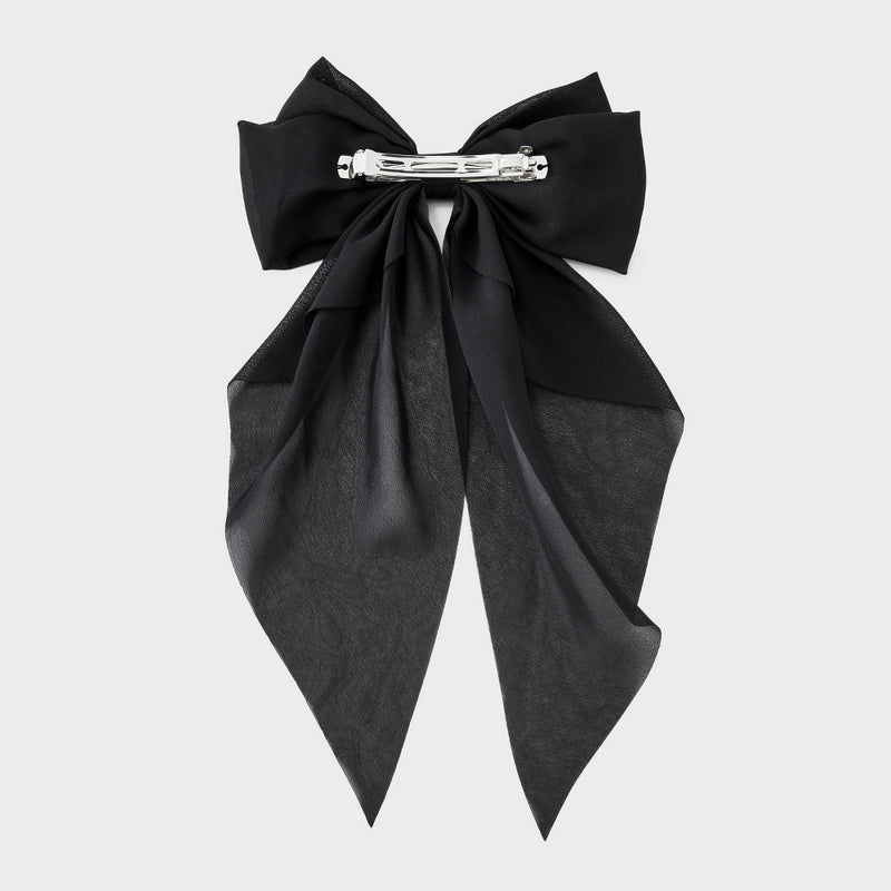 Chiffon Bow Hair Barrette - A New Day Black
