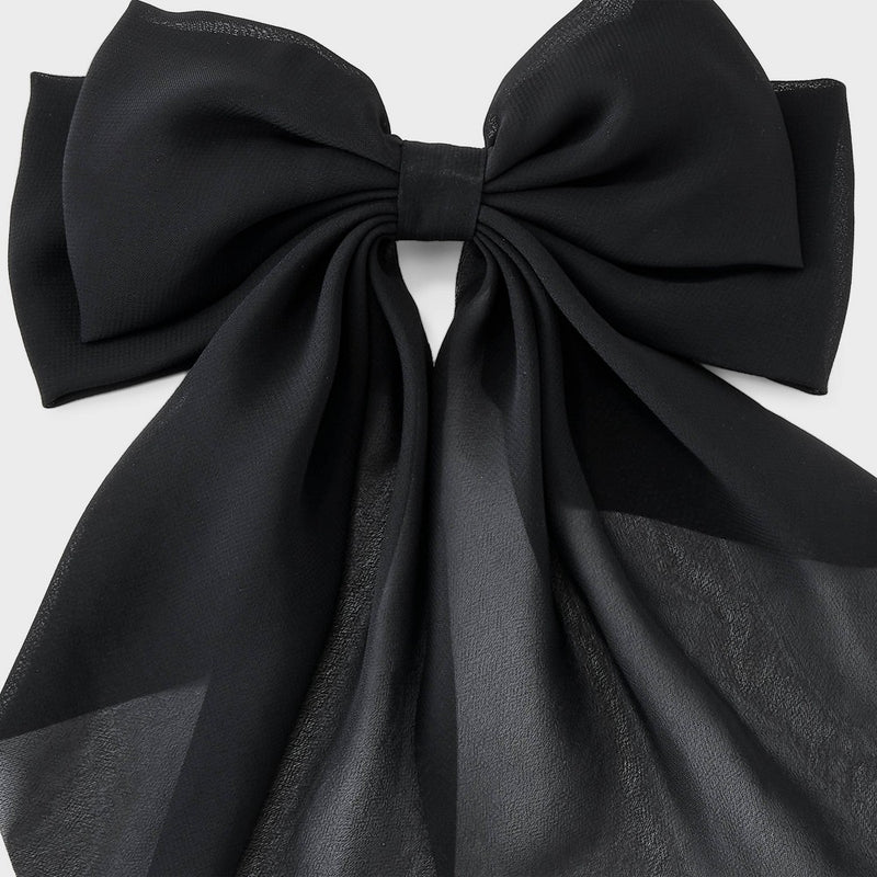 Chiffon Bow Hair Barrette - A New Day Black