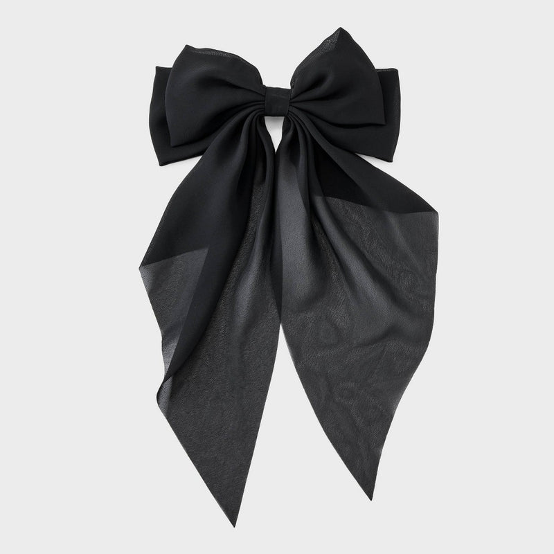 Chiffon Bow Hair Barrette - A New Day Black