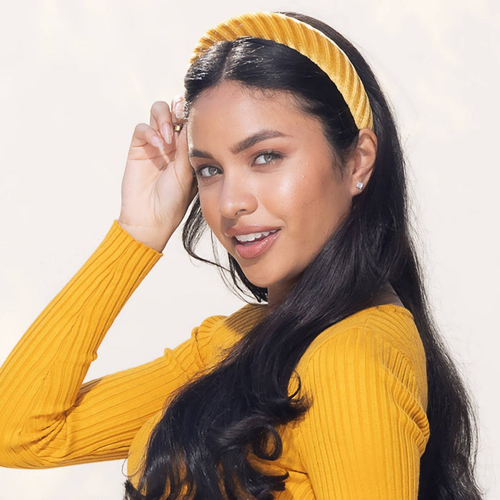 scunci be-u-tiful Striped Padded Headband - Yellow