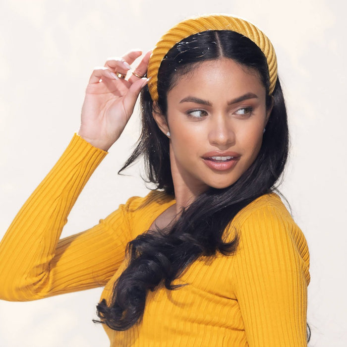 scunci be-u-tiful Striped Padded Headband - Yellow