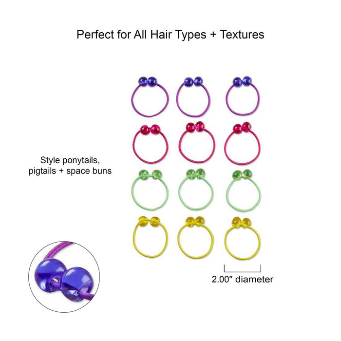 scunci Kids Twin Beaded Hair Elastics - Multicolor - 8pcs
