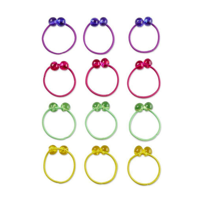 scunci Kids Twin Beaded Hair Elastics - Multicolor - 8pcs