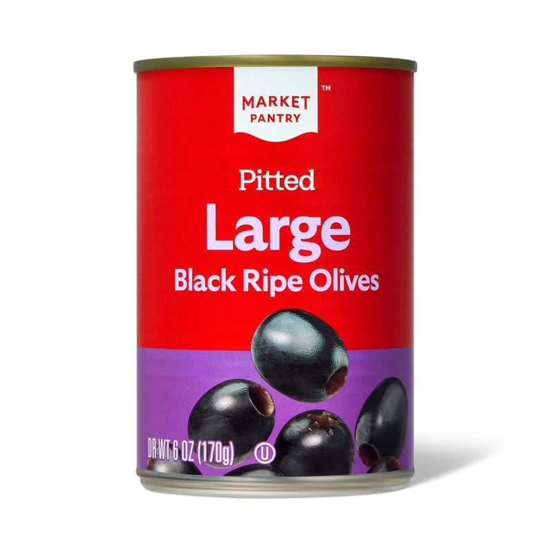 Large Pitted Black Olives - 6oz - Market Pantry