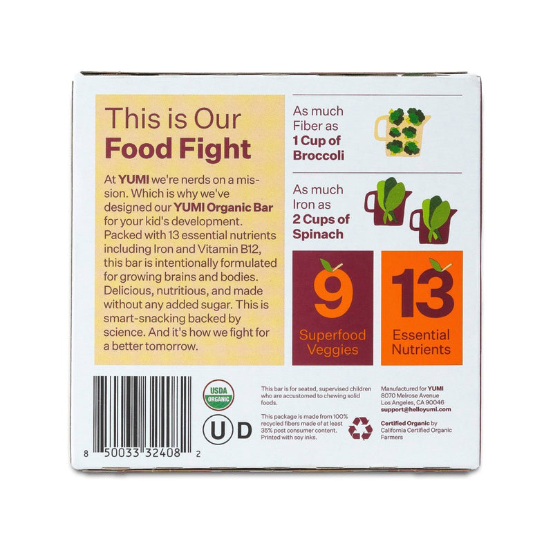 YUMI Organic Apple and Cinnamon Squash Baby Snack Bar - 3.7oz/5ct